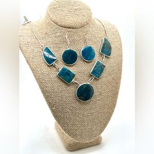 Blue Apatite Necklace & Earrings Set
